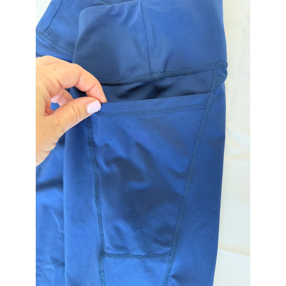 Capezio High Waist Pocket Leggings M Navy Workout Training Yoga Athleisure Gym - Picture 7 of 8